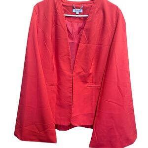 Simply Be Red Open Front Blazer Cape Jacket Size 24 Plus